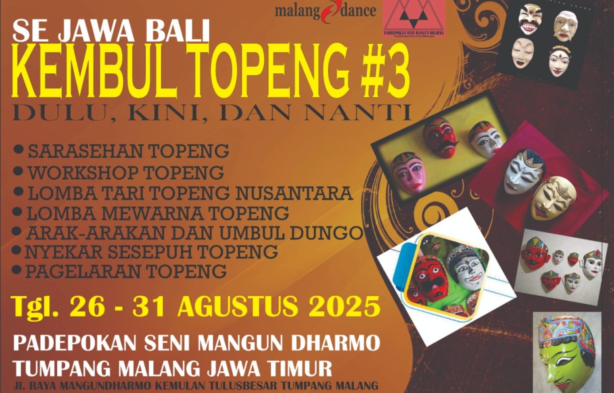 Kembul Topeng #3, Rayakan 36 Tahun Padepokan Seni Mangun Dharmo, Menyatukan Jejak Tradisi dan Masa Depan Seni Topeng Nusantara